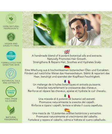 100% Natural Hair Growth Oil - Ricin Argan Moringa & Coconut Oil with Rosemary & Eucalyptus | Fine Line Apothecary | 100ml - Promote Healthy Hair Growth Naturally - Buy Online on GoSupps.com