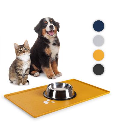 Everanimals - non -slip bowling pad dog cats with an increased outer edge - silicone mat feeding pad dog bowl pad 50x30cm yellow 50x30 cm yellow