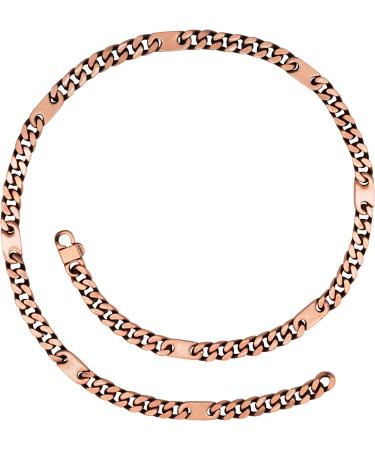 MagnetRXÂ® Copper Magnetic Therapy Necklace - Copper Magnetic Necklace for Pain Relief and Healing - 99.9% Pure Copper Curb Chain Necklace with Magnets (22.0 Inches) 22 Inch (Pack of 1) - Buy Online on GoSupps.com