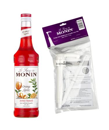 MONIN - Assortment of Orange Spritz Syrup and 1 cocktail pump with or without alcohol - Natural Flavors - 70cl