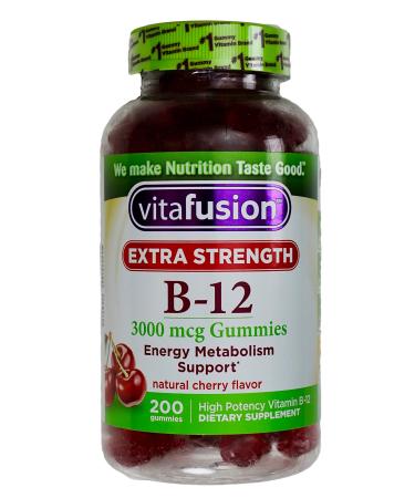 Vitafusion Extra-Strength Vitamin B12 3000mcg Natural Cherry Flavor 200 Gummies