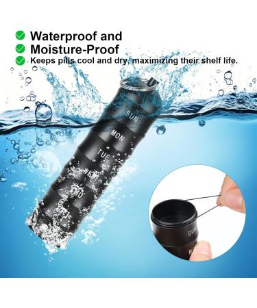 Portable Stacking Keychain Pill Box Waterproof Medicine Organizer for Travel Vitamins & More - Buy Online on GoSupps.com