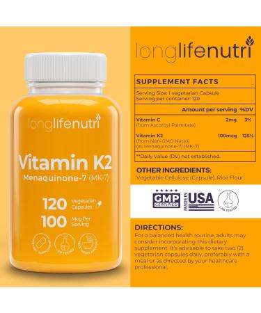 LongLifeNutri Omega-3 Fish Oil 1000 mg & Vitamin K2 MK-7 100 mcg Bundle 120 Softgels + 120 Veg Capsules 4 Month Supply High EPA/DHA Omegas & Bone Support Non-GMO GMP Certified Made in USA - Buy Online on GoSupps.com