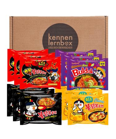 Introductory box Buldak Box | Samyang Hot Chicken Ramen 12er MIX | Korean Ramen 12er Mix to try 140 g (12 pack)