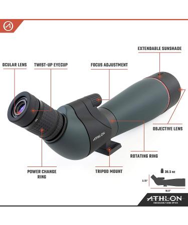 Athlon Optics Talos 20-60x80 Spotting Scope | Straight | Charcoal Grey - Buy Online on GoSupps.com