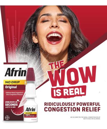 Afrin No Drip Original Nasal Mist Triple Pack, Non-Drowsy, Fast-Acting Decongestant for Nasal Congestion and Sinus Pressure Relief, Adults and Children 6 and Older, .5 fl oz (Pack of 3) - Buy Online on GoSupps.com