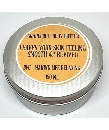 BFC Body Butter Grapefruit Scented 150ML Silver Tin - Made with Mango Butter Shea Butter Sweet Almond Carrier Oil and pure Grapefruit Essential Oil. - Buy Online on GoSupps.com