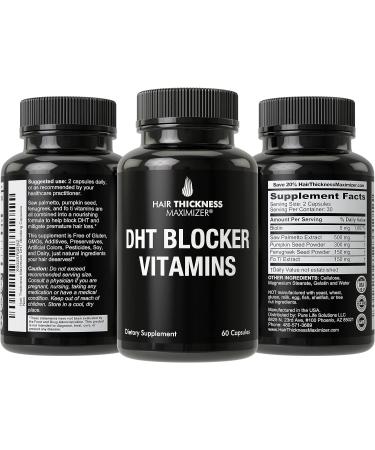 DHT Blocker Hair Growth Pills for Men and Women - Stop Hair Loss and Support Regrowth with 5-in-1 Formula including Biotin, Saw Palmetto, Fenugreek, and Fo Ti - Hair Thickening Supplement - Buy Online on GoSupps.com