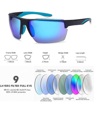 Sleek Blue Gradient Sports Sunglasses | UV400 Protection for Fishing & Cycling - Buy Online on GoSupps.com