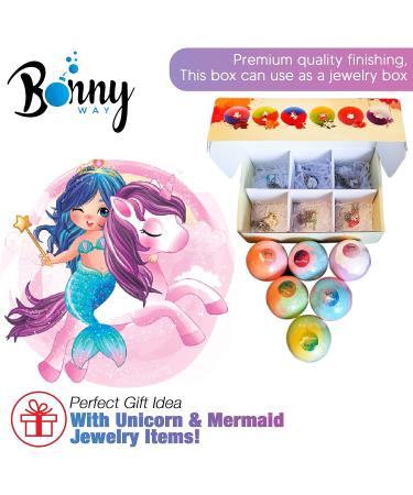 Unicorn Bath Bombs for Girls with Jewelry & Toy Surprise | Bath Gift Set with Essential Oils for Moisturized Skin - Buy Online on GoSupps.com
