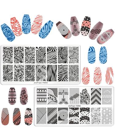 Buy 6-Piece Animal Geometry Nail Art Stamps | Floral Nail Plate Tools | International Shipping - Buy Online on GoSupps.com