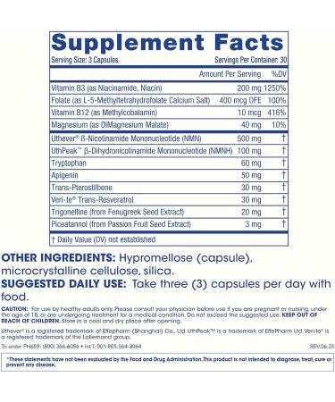 ProHealth NAD Triple Boost with NMN 500mg and NMNH 100 mg Plus Apigenin and Trans-Resveratrol. Promotes Longevity, Heart and Brain Health, Activates Sirtuins for Cellular Repair (30 Servings) - Buy Online on GoSupps.com