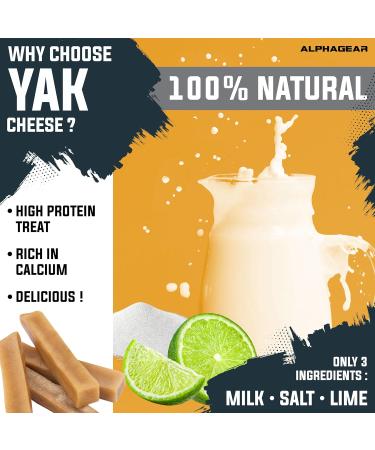 Alpha Gear Yak Cheese Dog Favourite Chews. 8 sticks Medium Original All-Natural Chews for Dogs. Long Lasting odorless and Great for Oral Health (8 Sticks Medium) - Buy Online on GoSupps.com