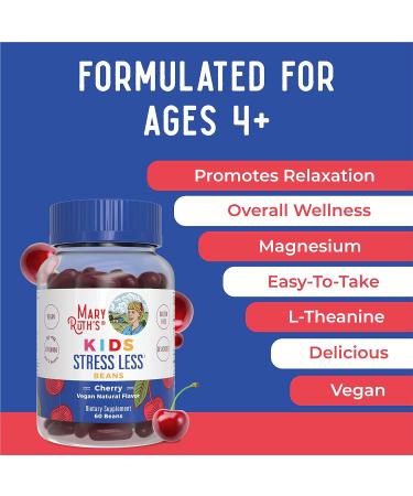 MaryRuth's Stress Relief Vita-Beans for Kids | Calm & Relaxation Support with Magnesium Citrate & L-Theanine | Vegan & Non-GMO | 60 Count - Buy Online on GoSupps.com