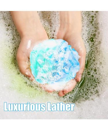 MIDELONG Bath Sponge Shower Loofahs Pack of 2 - Exfoliating Mesh Poufs for Body Scrubbing - Colorful 60g Soft Loofahs for Women and Men - Buy Online on GoSupps.com