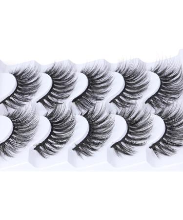 Goddvenus False Eyelashes Natural Look Eye Lashes Wispy CC Curl Russian Eyelashes Cotton Band Strip Lashes That Look Like Extensions Fake Eye Lashes Pack 5 Pairs wispy lashes - Buy Online on GoSupps.com