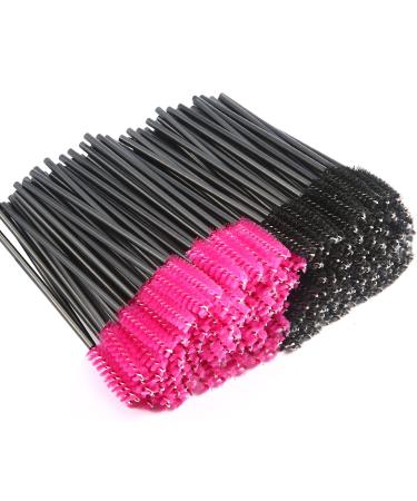 400 PCS Disposable Eyelash Mascara Brushes Makeup Brush Wands Applicator Makeup Kits (Black&Rose red)