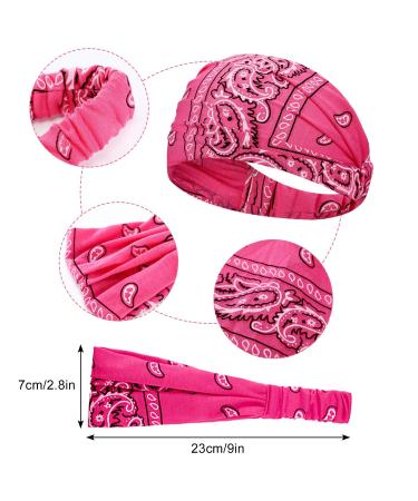 10 Piece Women's Paisley Yoga Headbands with Rhinestone - Wide Stretchy Headwrap for Workout and Sports - Buy Online on GoSupps.com