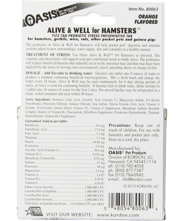 OASIS No 80063 Alive and Well Stress Preventative Pro-Biotic Tablets for Pocket Pets - Buy Online on GoSupps.com