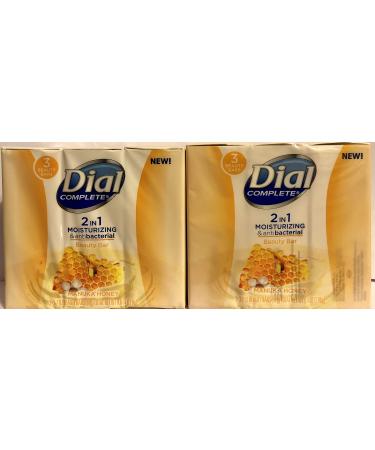 Dial Complete Beauty Bar Soap - 2 in 1 Moisturizing & Antibacterial - Manuka Honey - 3 Count 3.2 OZ Beauty Bars Per Package - Pack of 2 Packages Honey 3.2 Ounce (Pack of 6)