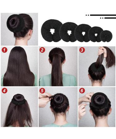 34-Piece Donut Hair Bun Maker Set with Bun Holders, Sponge Foam Buns, Elastic Bands, and Hair Pins for DIY Hairstyles - Buy Online on GoSupps.com