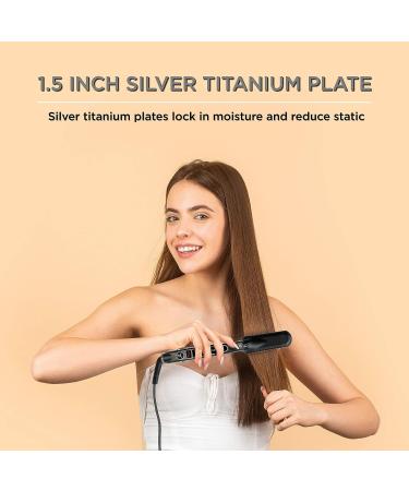 Titanium Flat Iron 1.5 Inch - CROC Classic Silver for Smooth & Sleek Hair - Buy Online on GoSupps.com