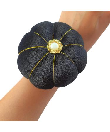 CUSHYSTORE Velvet Wrist Pin Needle Cushion - Adjustable Elastic Strap - Black - Buy Online on GoSupps.com