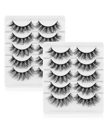 Shop Sibba 5D Faux Mink Eyelashes - 10 Pairs of Dramatic 20mm Wispy & Fluffy Extensions for Stunning Eye Makeup - Buy Online on GoSupps.com