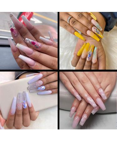 INFELING 500pcs Clear Coffin Nail Tips & Glue Set - Half Cover Press-On French Nails, Nail File Included - Buy Online on GoSupps.com