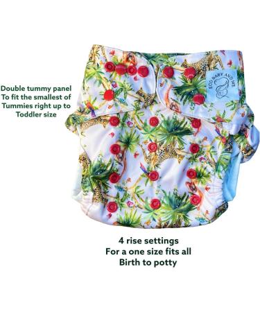 Reusable Eco Baby Ai2 Cloth Nappy Cover with Bamboo Insert - Jungle Fever Print - Buy Online on GoSupps.com