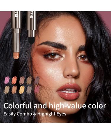 Beauty Glazed 2-in-1 Cream Eyeshadow Stick for Brightening Eyes | Matte Shimmer Cream Eyeshadow Pencil | Cruelty-Free Cosmetics - 02 Orange - Buy Online on GoSupps.com