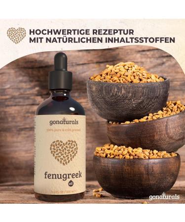 Gonaturals Bockshorn Clover Oil - 100% Pure & Cold Pressed Fenugreek Oil | Vegan Cruelty-Free Additive-Free | 100ml for Body & Skin  - Buy Online on GoSupps.com