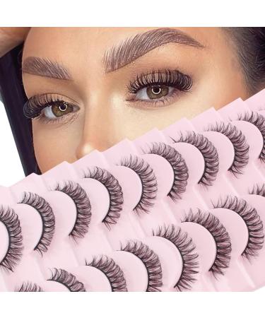 Parriparri False eyelashes Russian Strip Lashes Natural Look 10 Pairs Curly Fake Lashes Fluffy Wispy 3D Effect Faux Mink Eyelashes Russian-30