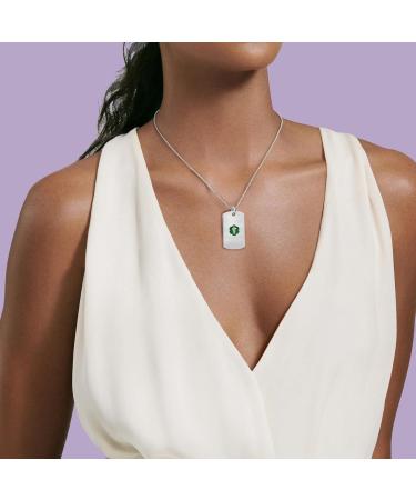 Custom Medical Alert Necklace - Sterling Silver ID Tag with Free Engraving for Men & Women - Personalized Emergency Jewelry - Buy Online on GoSupps.com