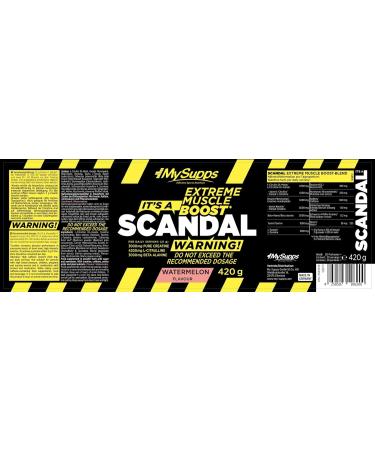 My Supps Scandal Pre Workout Booster 420g Watermelon - High-Dose Pump Training Powder with Caffeine Citrulline & Creatine - Made in Germany | International Shipping - Buy Online on GoSupps.com