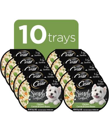 Cesar Simply Crafted Adult Wet Dog Food Chicken Carrots & Green Beans 37g Pack of 10 - Buy Online on GoSupps.com