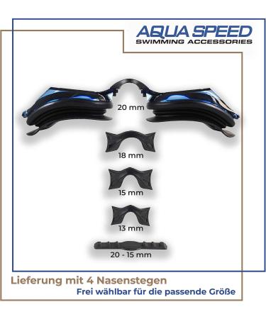 Aqua Speed Lumina Prescription Swimming Goggles - Anti-Fog Dioptria -1.5 to -8.0 Includes 5 Nose Bridges & Box | Black Tint -4.5 - Buy Online on GoSupps.com