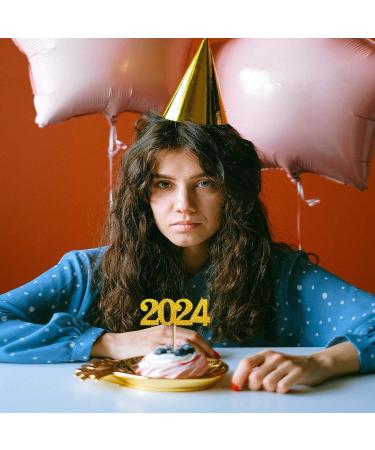 24 Pack 2024 Cupcake Toppers Glitter 2024 Food Cake Picks Decoration for Birthday Wedding New Year Christmas Party Dessert Decoration (gold) - Buy Online on GoSupps.com