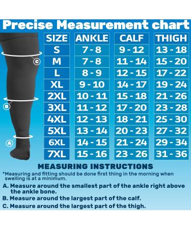 ABSOLUTE SUPPORT Plus Size Medical Compression Stockings 20-30mmHg | Unisex Thigh High for Maternity Thrombosis & Post Surgery - Black 5X-Large - Buy Online on GoSupps.com