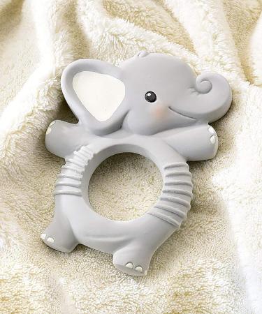 Lil' Llama Baby Elephant Teether - Natural Rubber Teething Ring | BPA-Free & Non-Toxic - Safe Cute Baby Teething Toy - Buy Online on GoSupps.com