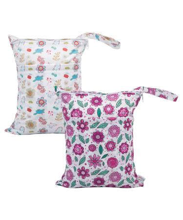 Alvababy 2 piece of diaper pocket wetbag reusable nast pockets for on the go reusable with two zip pockets diaper bags for babies diapers LX-H341355-deB LX-H341355 2 pieces