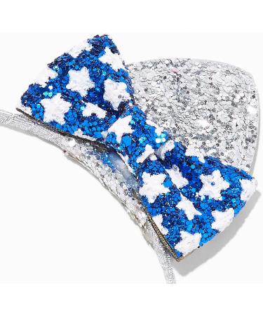 Patriotic Red, White & Blue Glitter Bow Cat Ears Headband for 4th of July - Buy Online on GoSupps.com