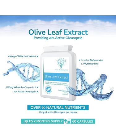 Olive Leaf Extract 6750mg 20% Oleuropein - 60 Capsules Whole Leaf Equivalent - Buy Online on GoSupps.com