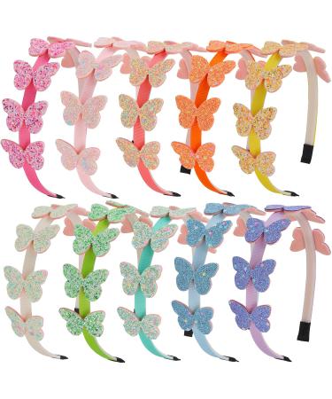 10PCS Glitter Butterfly Headbands for Girls | Kids Toddlers Hair Accessories | Bling Star Shaped Head Bands | Birthday Party Favors - Buy Online on GoSupps.com