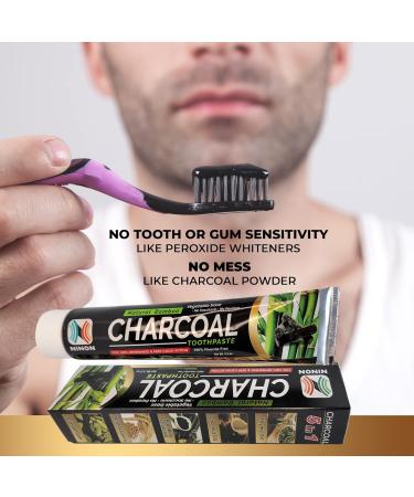 Natural Activated Charcoal Teeth Whitening Powder + FREE Bamboo Toothbrush | 60g / 2.11oz - Buy Online on GoSupps.com