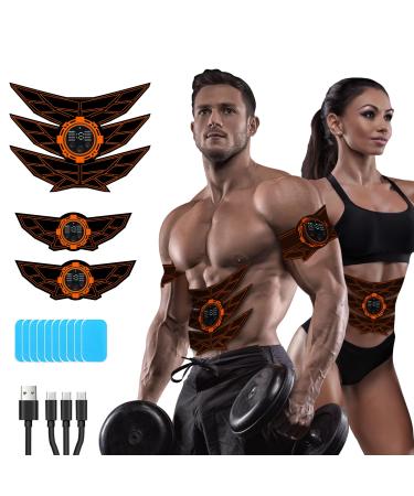 Seveko Ems Abdominal Muscle Trainer abdominal trainer abdominal muscle trainer certainly effectively faster EMS training device full body muscle trainer 8 modes and 15 intensities 10 pieces of replacement hydrogels (orange)