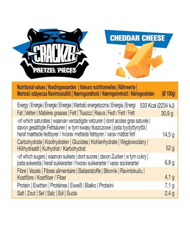 Crackzel Cheddar Cheese Pretzel Pieces 85g - Delicious Pretzel Snacks with Cheddar Cheese Seasoning for International Shipping - Buy Online on GoSupps.com
