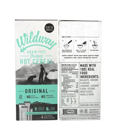 Wildway Keto Vegan Grain-Free Instant Hot Cereal | Variety Pack - 4 Flavors - Buy Online on GoSupps.com