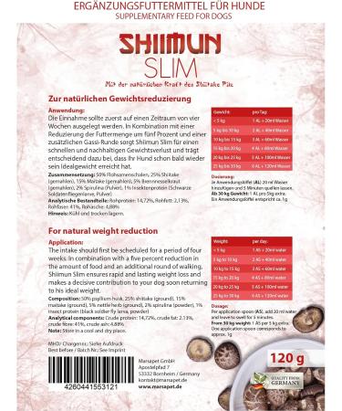 Bellfor Shiimun Slim - Natural Dog Diet Powder for Healthy Weight Loss with Shiitake (50g) - Sustainable Nutrition for Dogs - Buy Online on GoSupps.com