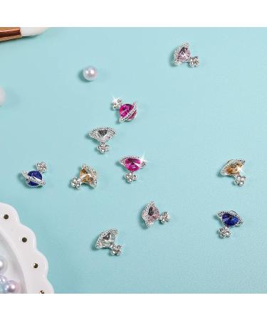 WLLHYF 10Pcs Planet Rhinestone Charms - Luxury 3D Saturn Nail Art Accessories for Women - Buy Online on GoSupps.com